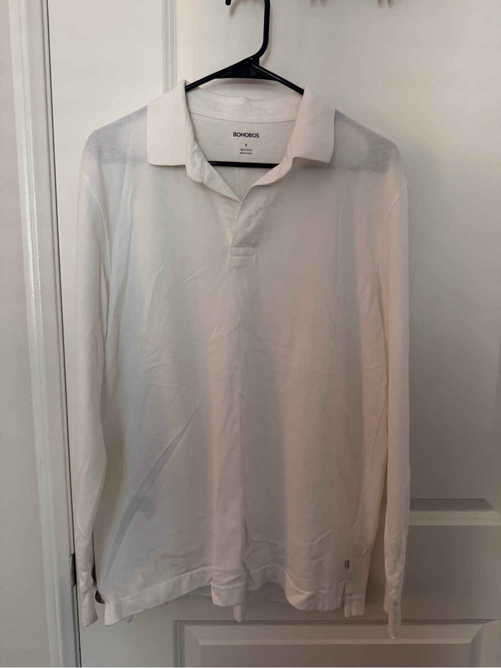Bonobos Men's Long-Sleeve White Polo